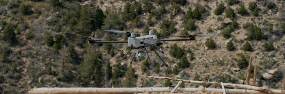 Drone operating in mountainous terrain